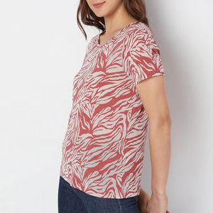 T-shirt femme en sublimation 100% polyester, coupe slim, imprimé, été, décontracté, service OEM, impression numérique. - Product Image 3