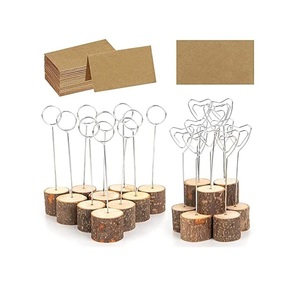 Desk Organizers Wooden Base Metal Place <b>Card</b> Holder Circle And Heart Shape Creative Wood <b>Table</b> Numbers <b>Card</b> Holder At Low Price - Product Image 1