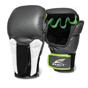 Customizable Black & Golden Custom Logo Genuine Leather <b>Moisture</b> Wicking Boxing <b>Gloves</b> Durable for Martial Arts - Product Image 4