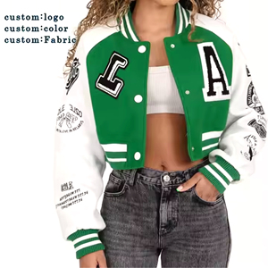 QIUTING Custom High Quality Clothing Short Paragraph Stitching Baseball Uniform Fashion Embroidered Women's <b>Jackets</b> - Product Image 1