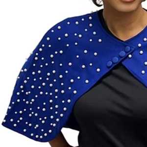 Capa de Perlas Royal para Mujer, con Cuentas, Manga Corta, Elegante, para Eventos Formales, Moda, Chal, Cubrevestido - Product Image 6