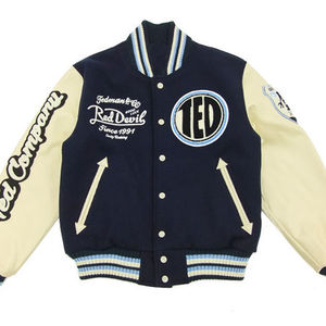 OEM Style Custom Varsity <b>Jacket</b>/Men's Melton Wool Varsity <b>Jackets</b> Wholesale <b>Letterman</b> <b>Jacket</b> With Leather Sleeves - Product Image 1