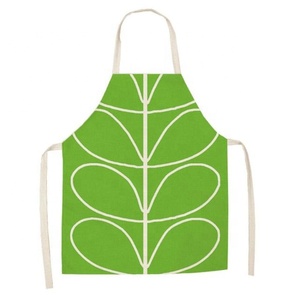 Korean Style Large Prankster Printed Cotton Advertising Apron Wholesale Custom Kitchen Flower Shop Work Clothes With No Pockets - Product Image 6