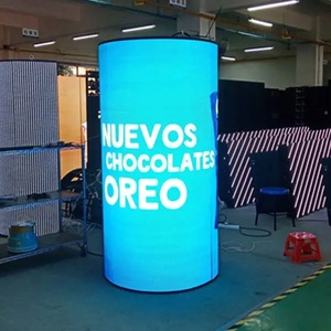Schermo tv led flessibile a cerchio per interni cilindro curvo display <span class=keywords><strong>video</strong></span> con schermo a led in cina