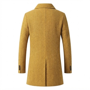 Manteau long en laine pour homme, double boutonnage, au-dessus du genou, épais, pour l'automne et l'hiver - Product Image 2