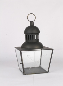 Lanterne en fer artisanale avec panneaux en verre transparent, finition noire, décoration d'intérieur, porte-bougie en métal, modèle durable L985 - Product Image 3
