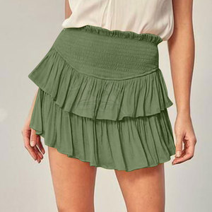 Jupe à volants confortable pour femme, jupe à volants haut de gamme pour femme, tissu respirant avec taille élastique et couches de volants tendance - Product Image 3