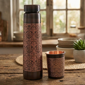 copper decorative item indian handicraft bottle export handicraft bottle copper craft product artisan metalware bottle home - Product Image 5