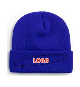 Gorros de Punto Comunes Personalizados para Hombre con Bordado 3D en Hilo de Algodón - Product Image 1