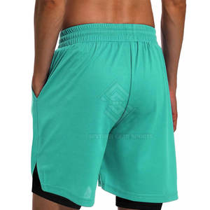 Latest Design Double <b>Layer</b> Shorts Wholesale Unique Style Men Solid Casual <b>Mid</b> Lightweight Quick Dry Breathable Eco-Friendly 2026 - Product Image 3