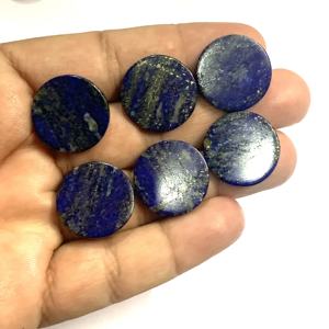 Monedas planas redondas azules de 20mm de alta calidad, lapislázuli Natural, piedras preciosas sueltas, certificación IGI RIDA CREATIONS, fabricación de joyas - Product Image 2