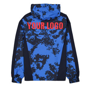 Veste coupe-vent tendance personnalisée à motif camouflage abstrait, légère, en polyester, à capuche, pliable, résistante au vent, pour l'extérieur, production en gros - Product Image 6