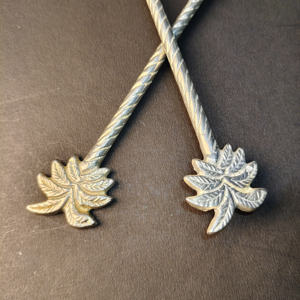Cucharas Agitadoras de Mango Largo con Diseño de Palmera Plateada, Cucharas de Acero Inoxidable con Tema Tropical para Café y Cócteles, Palillos Decorativos para Agitar - Product Image 4