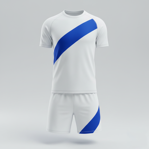 ชุดฟุตบอลแบบยูนิเซ็กซ์พร้อมกางเกงขาสั้น ชุดแข่งขันสองชิ้น ชุดฟุตบอลแห้งเร็ว ชุดกีฬา รับผลิตตามแบบ OEM - Product Image 1