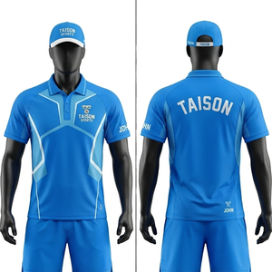 Maillot de tennis pour homme, 160 GSM, polyester premium, tissu mesh respirant, design à panneaux dégradés bleus, impression personnalisée. - Product Image 1