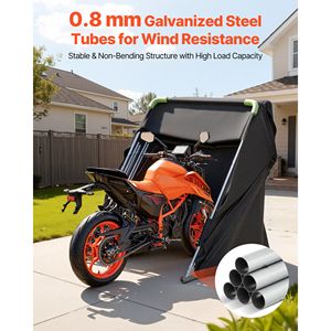 Abri de rangement pour moto tout temps robuste en tissu Oxford 600D, tente de garage pliable avec serrure de sécurité - Product Image 4