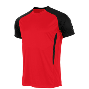 เสื้อยืดผู้ชายไซส์ XS สีแดงดำ แขนสั้น แห้งเร็ว เป็นมิตรกับสิ่งแวดล้อม สไตล์ลำลอง ทรงปกติ คอกลม ผ้าซาติน สีพื้น - Product Image 1