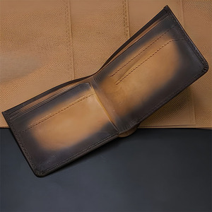 Portefeuille vintage pour homme en cuir véritable, horizontal, avec fentes pour cartes, compartiment supérieur pour billets, élégant, fin, blocage RFID, durable, personnalisé - Product Image 5