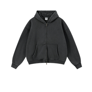 Sudadera con capucha y cremallera para hombre, de forro polar, ecológica, 100% algodón, estilo casual urbano, para invierno, manga regular, tejida. - Product Image 2