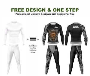 Combinaison de compression pour homme au design élégant, impression par sublimation, qualité exceptionnelle, tissu respirant, manches longues, ensemble de rashguard MMA - Product Image 2