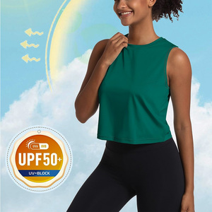 High Quality Womens <b>Crop</b> <b>Top</b> Custom Logo Yoga <b>Crop</b> Shirt Moisture Wicking Sportswear For Gym And Running Activities - Product Image 4