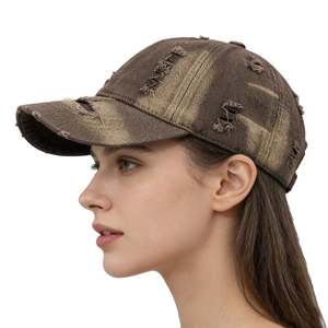 Gorra de Béisbol Unisex de Mezclilla Desgastada, Ajustable, Estilo de 6 Paneles, para Primavera/Verano, Uso Casual - Product Image 4