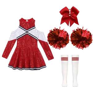 Uniformes de Entrenamiento Personalizados al por Mayor para Adultos Unisex, Ropa de Práctica de Porristas de Poliéster con Estampado por Transferencia de Calor, Cuello Redondo, 120g - Product Image 3