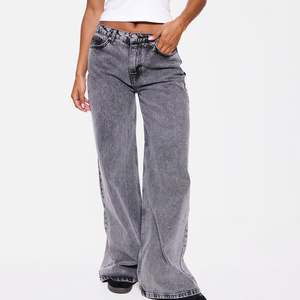 New High Quality Breathable Eco-Friendly Quick Dry Solid Casual Oversized Denim <b>Overalls</b> Customize 100% Cotton <b>Women's</b> Jeans - Product Image 2