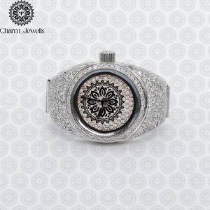 Montre de luxe Charm_Jewells en acier inoxydable, boîtier de 40 mm, mouvement mécanique analogique, date automatique, mode vintage pour homme, accents de diamants - Product Image 5
