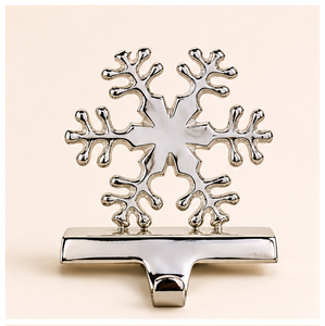 Premium Silver Chrome Metal Snowflake Christmas Stocking Holder Heavy Duty <b>Weighted</b> Fireplace Mantle Hanger <b>Stand</b> For Holiday - Product Image 5