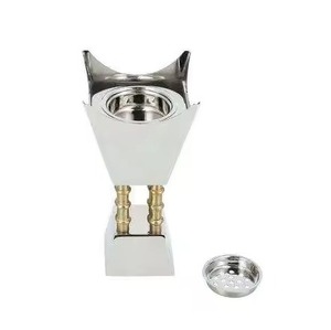 Ensemble Bakhoor en métal bleu ciel avec accents floraux, plateau de service ovale, pinces à charbon, pot de rangement, brûleur d'encens arabe de luxe - Product Image 2