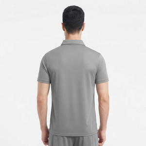 T-shirt de sport de haute qualité, uniforme de travail décontracté, logo personnalisé brodé, polo en polyester imprimé, polo classique couleur anthracite - Product Image 4