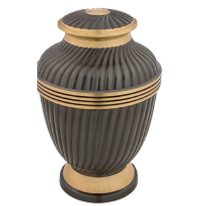 Urne funéraire en laiton gris foncé pour cendres humaines adultes, style américain/européen - Product Image 1