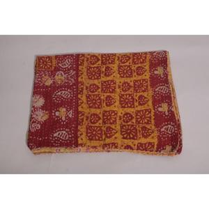 ผ้าห่มลายดอกไม้สไตล์วินเทจ Lavinas ผ้าควิลท์คันธาทำมือจากผ้าฝ้าย ผ้าคลุมเตียงสไตล์โบโฮอินเดีย ผ้าห่มสองด้าน ของตกแต่งเตียง เป็นมิตรกับสิ่งแวดล้อม - Product Image 3