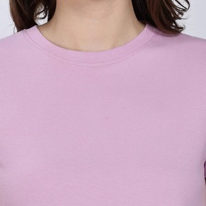 Vente en gros de hauts courts rafraîchissants en soie glacée pour femmes, personnalisables, vierges, respirants, décontractés d'été, et de t-shirts à manches courtes pour femmes OEM - Fournisseur - Product Image 3