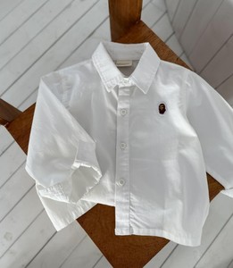 Chemise en jean pour garçon, manches longues, coton, couleur unie, col rabattu, détail patch, printemps automne, hauts pour enfants - Product Image 4