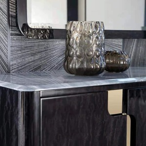 Mueble de Salón de Lujo, Mueble de Salón de Madera Maciza, Mueble con Diseño de Diamantes, Mueble Decorativo con Espejo - Product Image 4