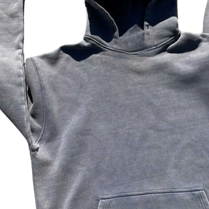 Fabricante de sudaderas con capucha grises desgastadas personalizadas, sudadera extragrande con dobladillo sin rematar y marca OEM, sudadera con capucha rosa lavada con efecto desgastado por el sol, extragrande - Product Image 6