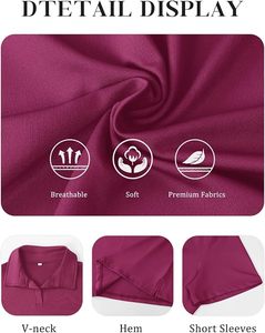 Polo à manches courtes pour femme, couleur unie, respirant, en polyester tricoté, haut décontracté - Product Image 4