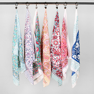 Bandana 100% coton doux pur Mulmul, unisexe, imprimé à la main, respirant, écologique, durable, en coton biologique, foulards pour la tête - Product Image 3