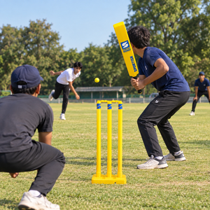 <b>Plastic</b> <b>Cricket</b> <b>Set</b> With Bat Ball And Stumps Lightweight Durable Design Ideal For Training Backyard & Recreational <b>Cricket</b> Play - Product Image 4
