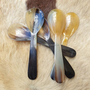 Juego de Cucharas Hechas a Mano con Cuerno de Búfalo Natural, Diseño Clásico Ecológico, Mango Corto, Decoración Única para el Hogar de Estilo Indio - Product Image 4