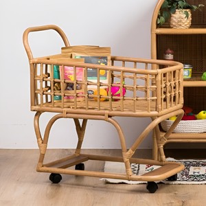 Jouets de supermarché pour jeu d'imitation, mini chariots de courses en rotin, chariot de supermarché pour jeu de rôle bébé - Product Image 5