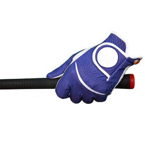 Guante de Golf de Cuero Genuino Azul para Hombre, Mano Izquierda, Correa de Muñeca Ajustable - Product Image 6
