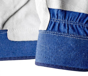 Gants de travail robustes en cuir de vachette fendu, avec dos en coton perforé, certifiés CE, antistatiques et résistants à la chaleur - Product Image 6