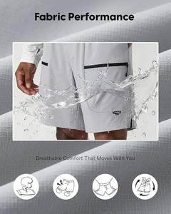 Pantalones Cortos Cargo para Hombre, Ligeros, Resistentes al Agua, de Secado Rápido, con Bolsillos con Cremallera, para Senderismo y Actividades al Aire Libre - Product Image 4