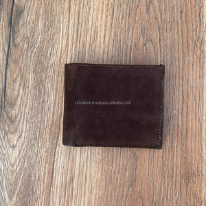 New Handmade Brown Suede Leather Men's <b>Wallet</b> Luxury Minimalist Credit <b>Card</b> <b>Holder</b> Custom RFID Blocking Classic Bi-fold <b>Wallets</b> - Product Image 2