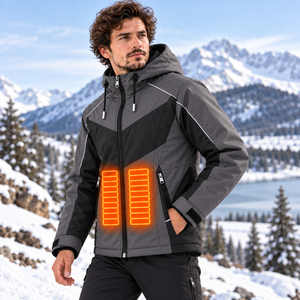 เสื้อแจ็คเก็ตอุ่นด้วยแบตเตอรี่แบบ USB สำหรับฤดูหนาว มีฮู้ด ควบคุมอุณหภูมิอัจฉริยะ สำหรับผู้ชายและผู้หญิง รับผลิตตามสั่ง - Product Image 3
