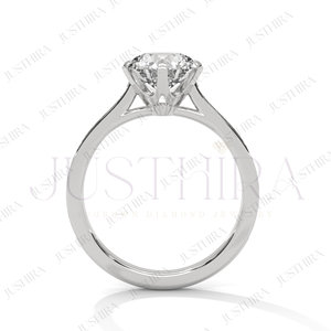 Most Selling Minimalist Round Cut Pave Settings Diamond <b>Ring</b> for Everyday Wear Office Use and Elegant Styling Available In Sale - Product Image 4