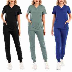 Uniformes Médicos, Traje Quirúrgico de Manga Larga, Conjunto Elástico Personalizable para Mujer - Product Image 1